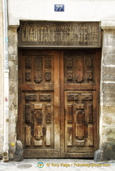 An ancient looking wood door